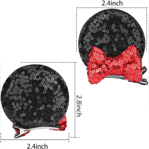 Minnie Mouse Ear Hair Clips - Picture 4 of 4